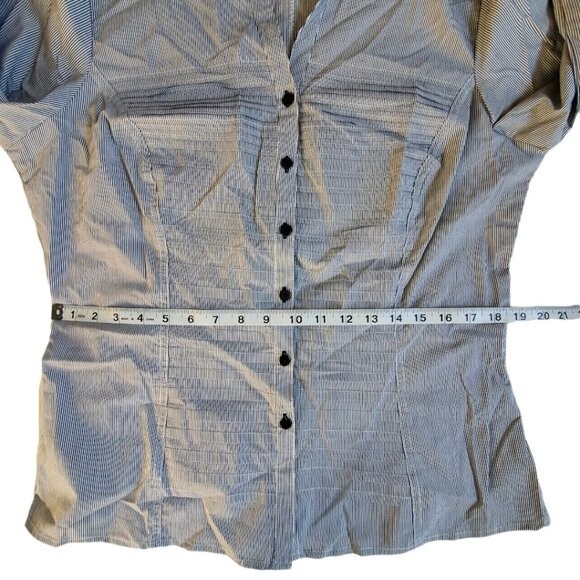 Kim Rogers black white striped collared 3/4 sleeve career top sz XL - Picture 7 of 16